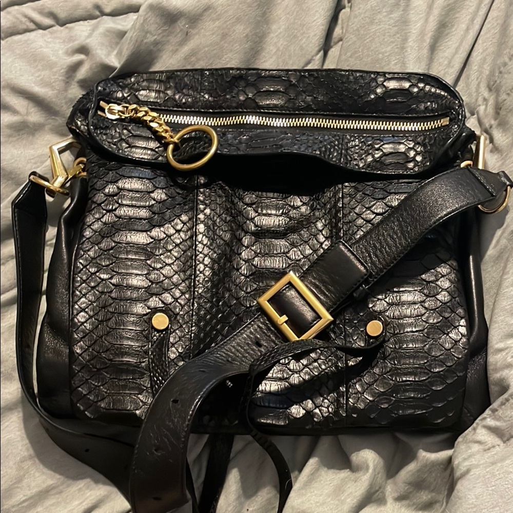 Jimmy Choo Python Leather Shoulder Bag